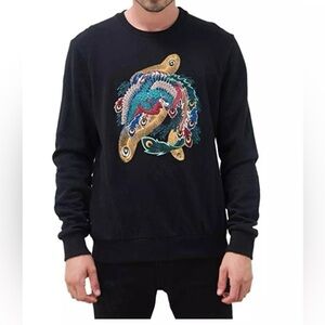 Black Sweater with Colorful Embroidery